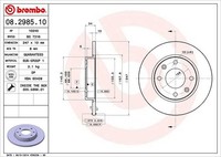 2X Brembo Bremsscheibe Hinterachse, Vorderachse U.A. FüR CitroËN, Peugeot