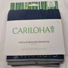 NEW Cariloha Boxer Briefs with fly men's sz XXL 2xl 44-46 navy blue 95 Bamboo