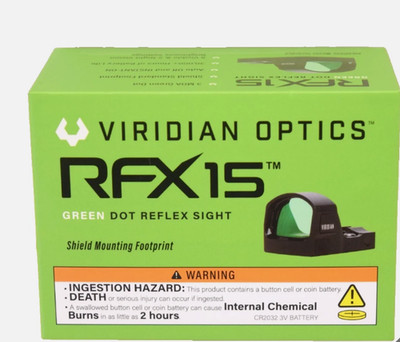 Viridian Optics RFX15 Green Dot Reflex Sight   3 MOA, Shake Awake - 981-0019 NEW