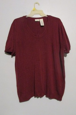 White Stag Womens Maroon Sweater Shirt Size 26W/28W EUC!!!