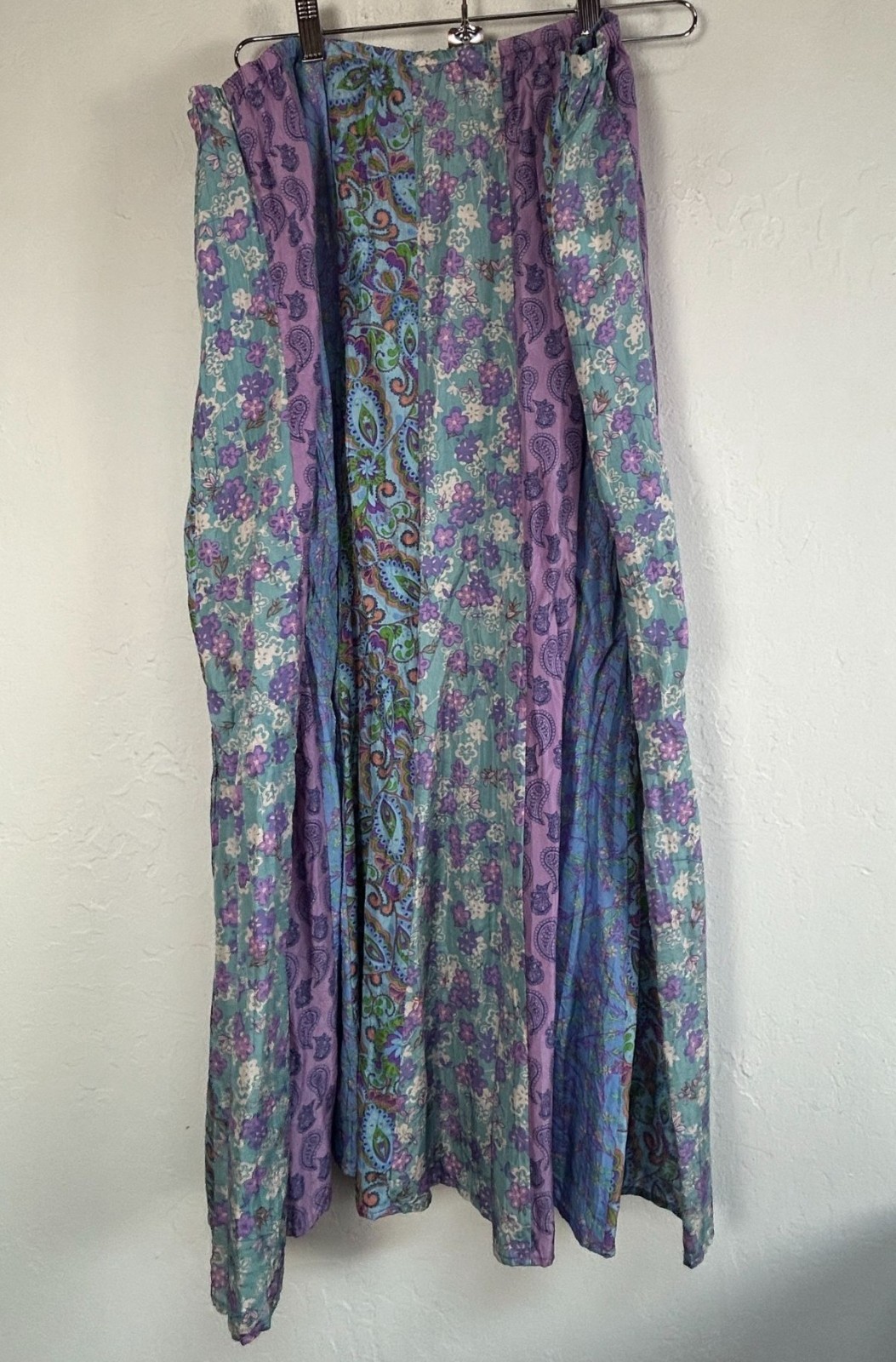 Garnet Hill Womens Multicolor Patchwork Boho Maxi… - image 2