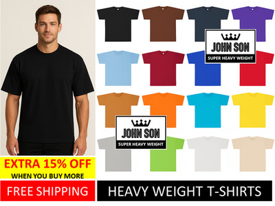 Plain T-shirts Round Neck Super Heavy Weight [S~7XL] Big Size Cotton [JOHN SON]