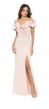 NWT Xscape Blush Off Shoulder Ruffle Gown Formal Prom Dress Size 8 Made in USA