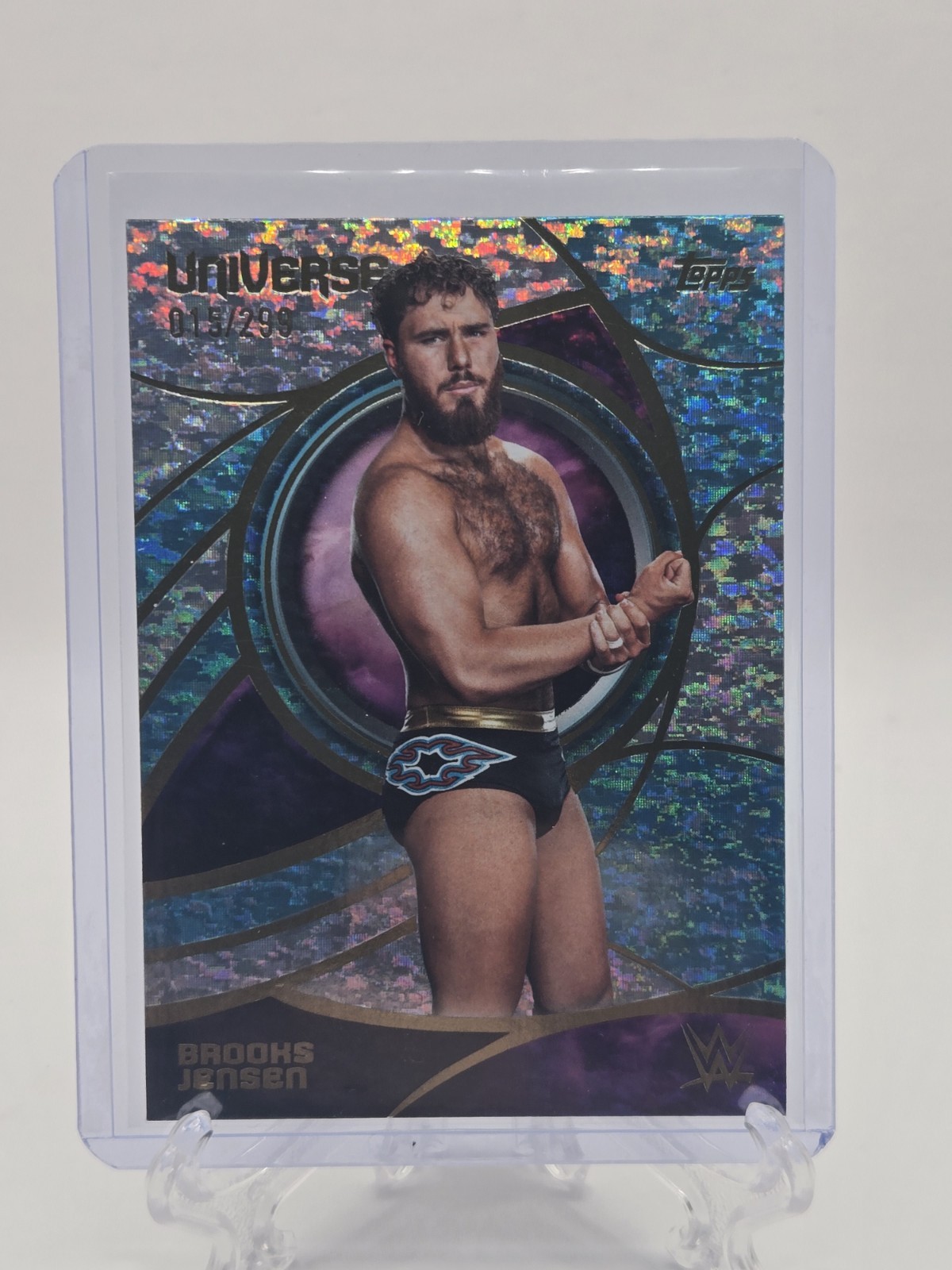 Brooks Jensen 2026 Topps Universe WWE Aqua Speckle 15/299 #152