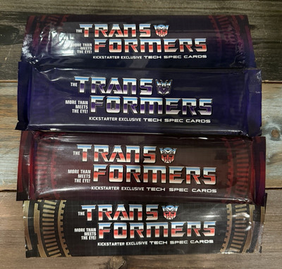 Transformers Kickstarter Compendium Complete Tech Spec Card Set 4 Packs Jetfire