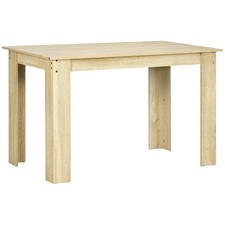 HOMCOM Dining Table for 4-6 People, Wood Effect Tabletop, Oak