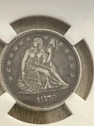 1876 seated liberty quarter Damaged