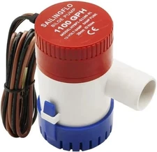 12V Bilge Pump-1100 GPH 1-1/8 Inch(29mm) Outlet, Non-Automatic Red-1100gph 