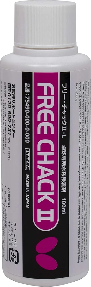 Cola para raquete de tênis de mesa Butterfly Free Chack II - 20 ml, 100 ml, 500 ml, branca - Imagem 2 de 4