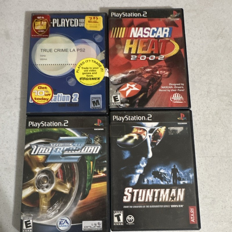 PlayStation 2 PS2 4-Game Lot w/ Cases: True Crime LA, NFS Underground 2