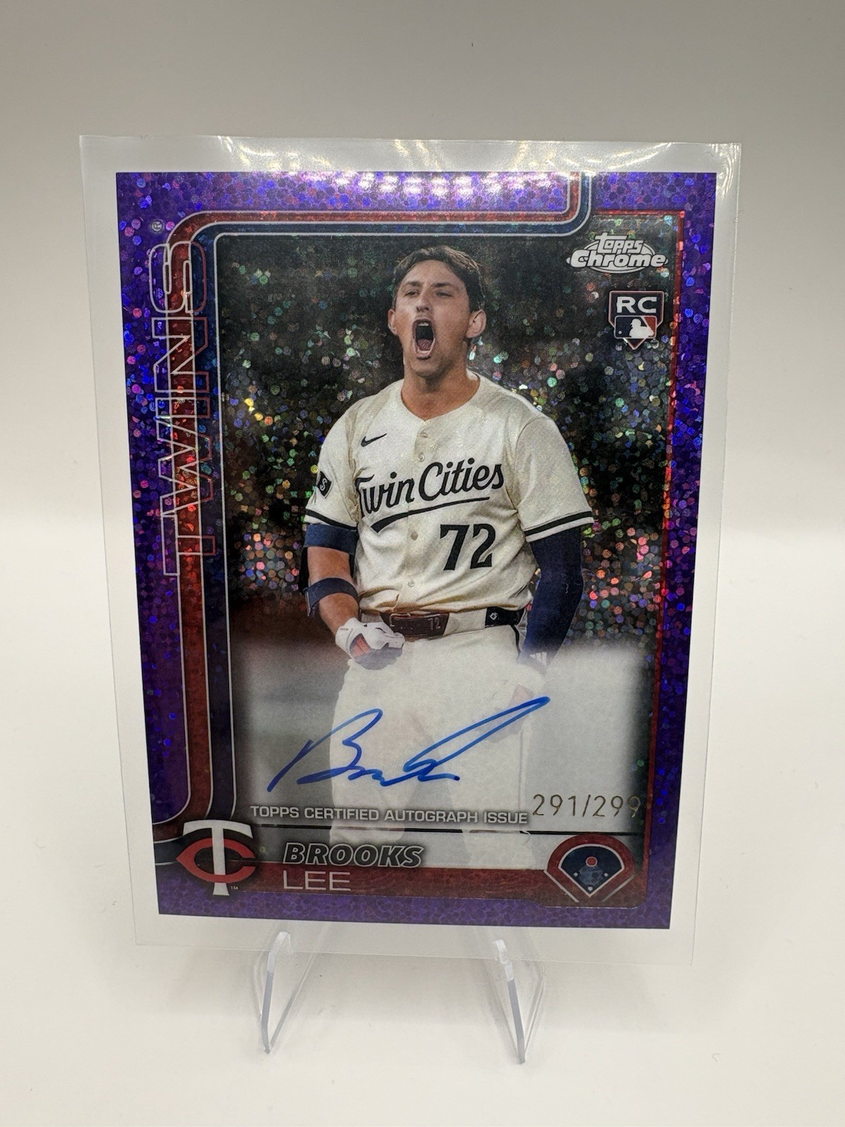 Brooks Lee Auto /299 Purple Speckle Refractor RC Rookie Twins 2025 Topps Chrome