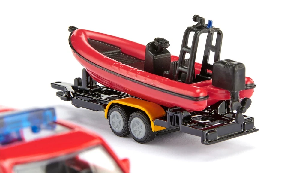 Siku 1608 - Land Drover Defender with Boat Fire Department - New 2025 Aprox 1:55 - Image 4 of 4