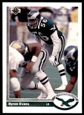 1991 Upper Deck High Series Byron Evans . Philadelphia Eagles #687