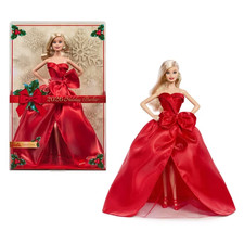 Barbie Signature 2026 Holiday Doll Blonde Hair Red Gown Dress Bow Collector Mode