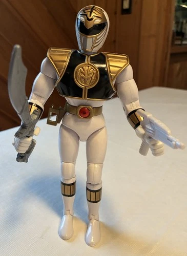VTG 1993 Bandai White Mighty Morphin Power Rangers 8" Action Figure COMPLETE