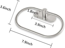 Maiql, Anello Autoadesivo Per Asciugamani Da Bagno, In Acciaio Inox, Senza Foratura, Moderno Gancio Per Asciugamani Da Parete In Nichel Spazzolato - 4