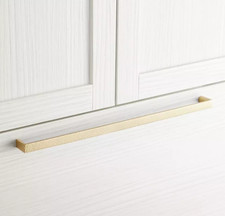 Signature Hardware Grohl Hammered Brass Appliance Pull Satin Brass 24"