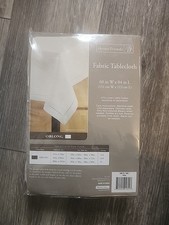 NWT Home Trends IVORY WILLOW 60 W X 84 L Oblong Tablecloth 100 Polyester