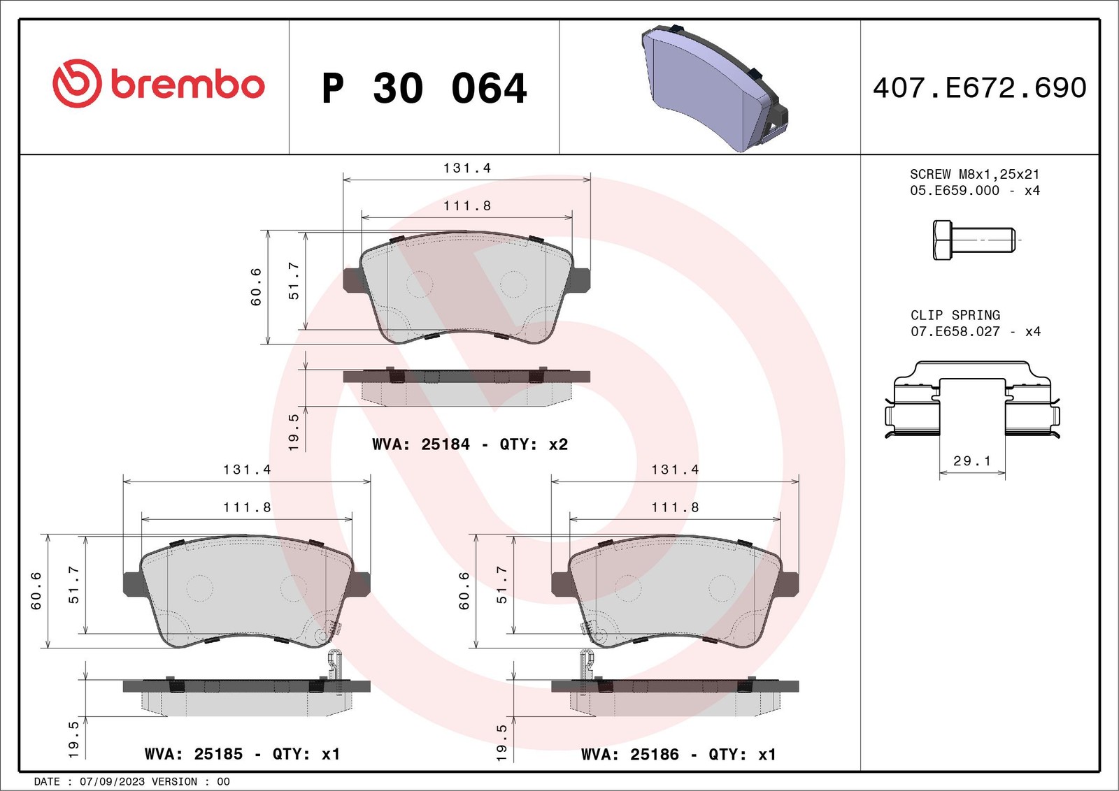 Für BREMBO P 30 064 Brake Pad Set, Disc Brake - Bild 10