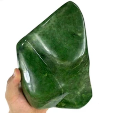 3.7 Kg Green Nephrite Jade Free Form: Polished Afghan Gemstone