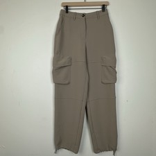 Wilfred Aritzia Project Cargo Pant Beige Crepette High Rise Pockets Minimal 6