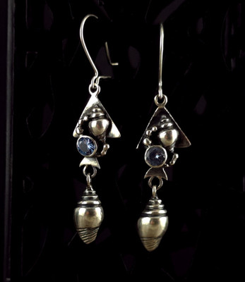 Ohrringe Silber 925 Topas blau Ohrhänger - attraktiv modern & ausgefallen