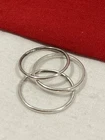 Vintage 925 Sterling Silver Plain Thin Design BAND RING MIX SIZE 2.75-3.5 LOT 3