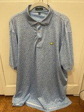 Masters Peter Millar Performance Tech Polo - hellblau Blumen/Logo/Caddy Large