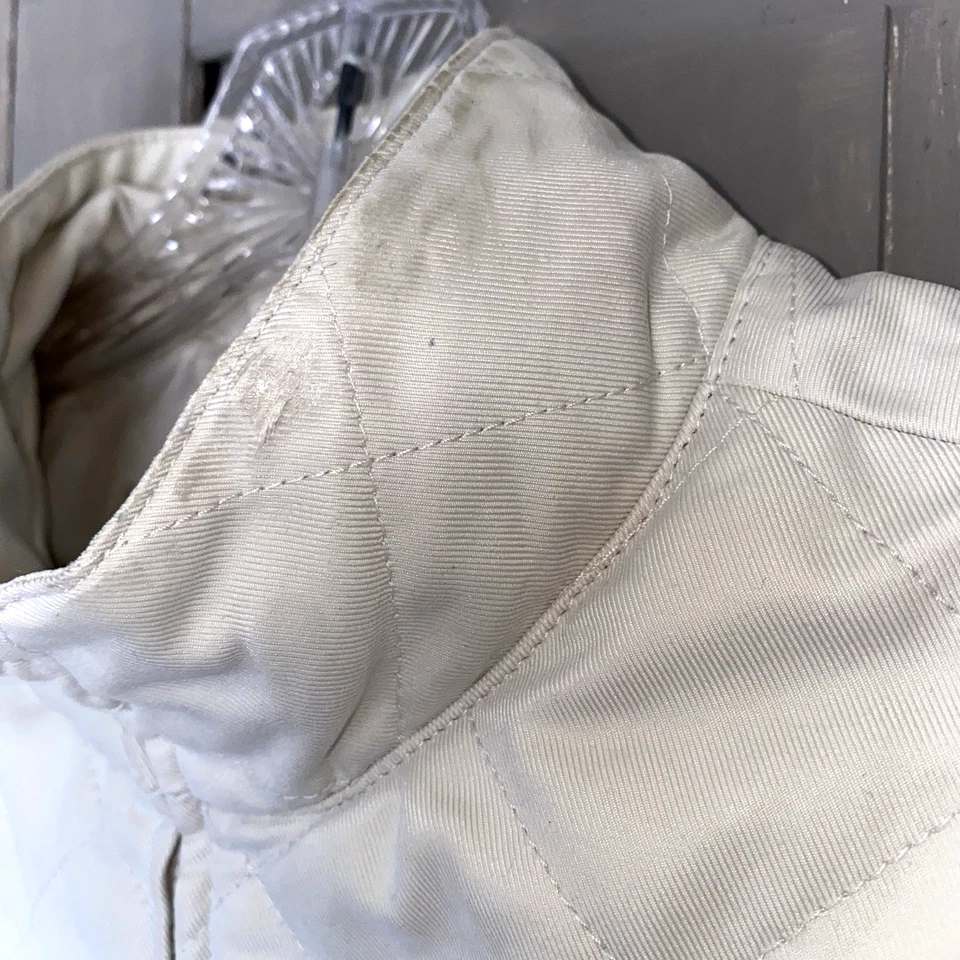 Chaleco Orvis para mujer mediano marfil diamante acolchado abrigo de granero sin mangas Foto 4 de 4