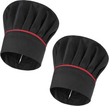 2 Pack Hibachi Chef Hat Tall Chef Hat for Men Adult Black Chef Work Hat Adjustab