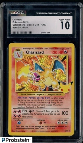 2021 Pokemon Classic Coll #4/102 Charizard Base Set Holo CGC 10 GEM MINT