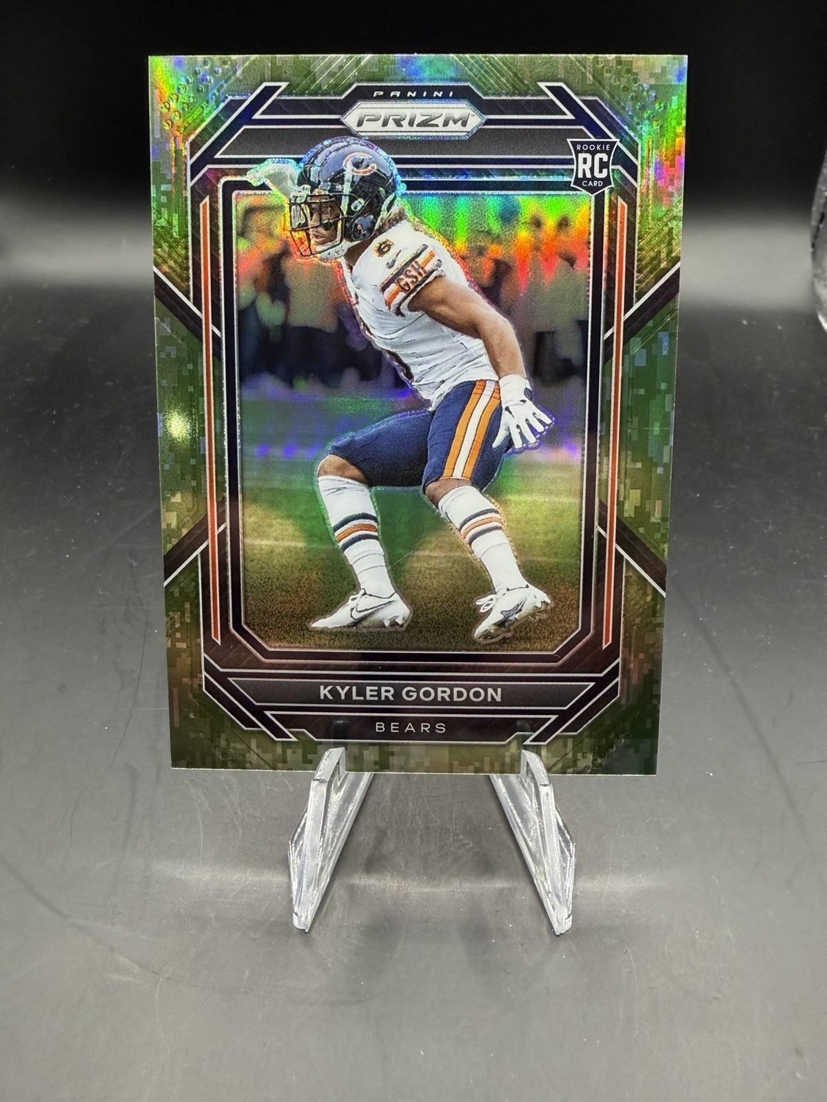 2022 Panini Prizm Kyler Gordon Green Camo /15 RC SP #385 Chicago Bears