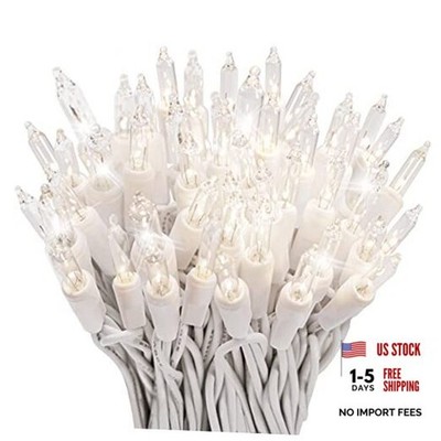 100 Clear Christmas Twinkle Lights on White Wire, 12 of 100 Lights Twinkle,