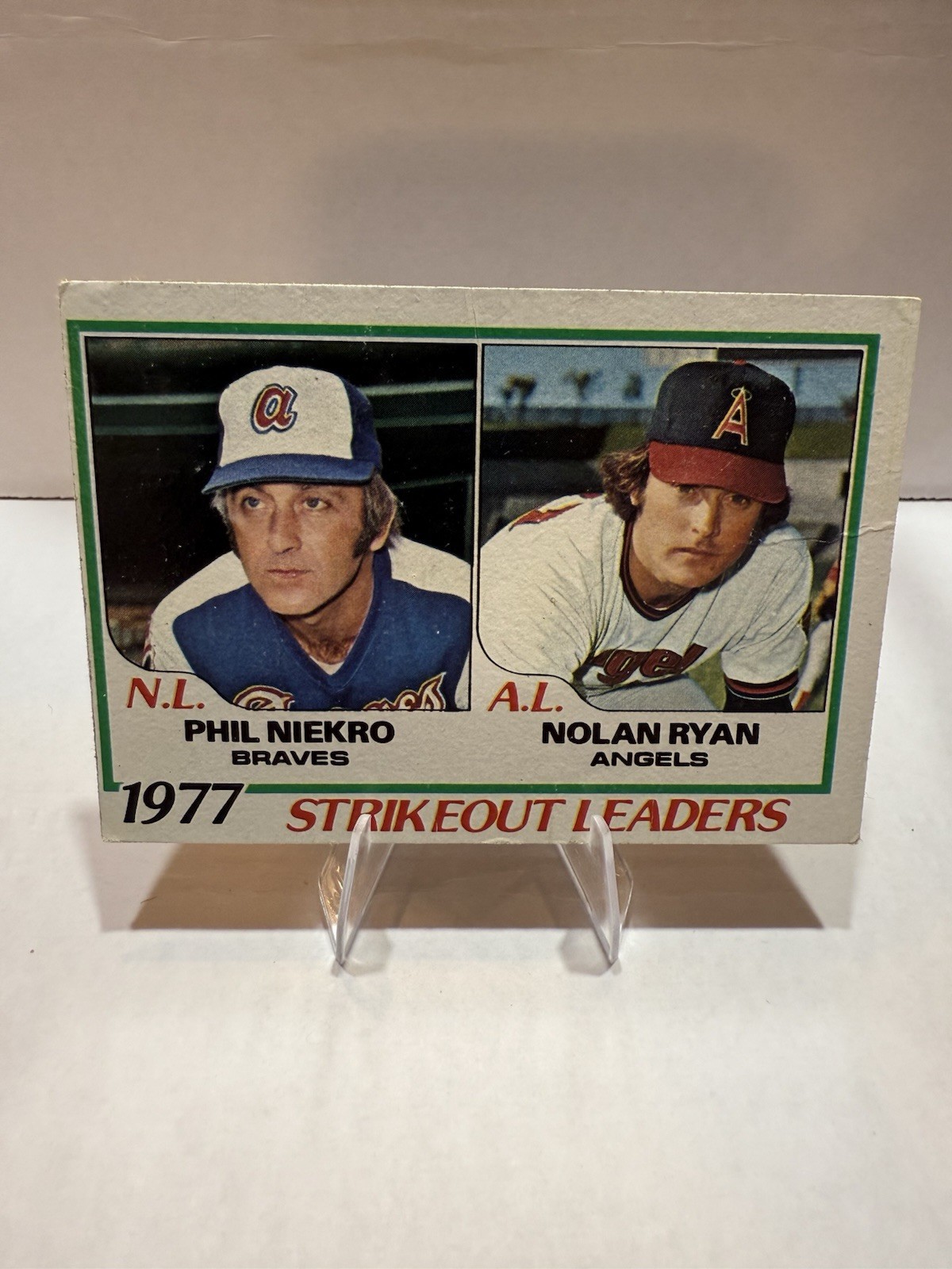 Topps 1977 #206 Strikeout Leaders League Leaders Phil Niekro Nolan Ryan