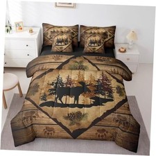 Homewish Juego de ropa de cama de 7 piezas con Queen Caqui Marr n Negro Verde