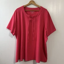 Catherines T Shirt Womens Sz 2X 22/24W Suprema Collection Short Sleeve Hot Pink