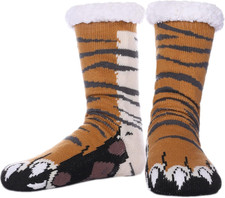 Mens Slipper Socks with Grippers Winter Warm Cozy Thick Fuzzy Indoor Fluffy Home