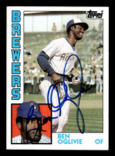 Ben Oglivie Brewers 1984 Topps Auto Autograph #190 SIGNED w/COA
