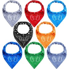 Jiuguva 8 Pack Adults Drool Bandana Bibs Paisley Large Soft Neutral Bibs Abso...