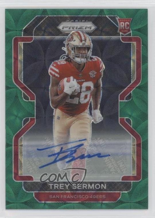 2021 Panini Prizm Green Scope 39/75 Trey Sermon #354 Rookie Auto RC 11xm