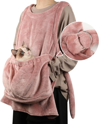  Adjustable Cat Carrier Apron with Double Layer Pocket Cat Sleeping Bag Pet Car