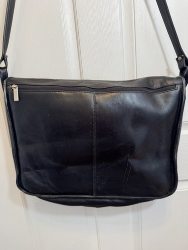 Wilsons Leather Black Crossbody Messenger Bag Satchel Adjustable Strap Unisex - Picture 8 of 24