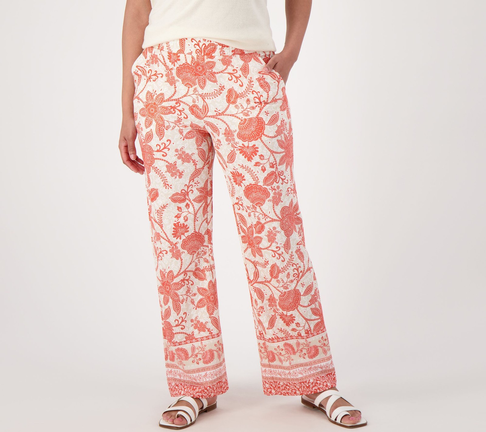 Belle by Kim Gravel Women's Petite Pants PXL Cabana Knit Multi-colored A594829