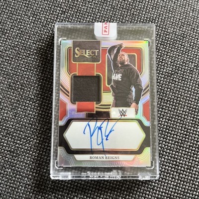 2024 Panini Select WWE Roman Reigns Prizm ON CARD Auto Patch Relic AM-RRN /99