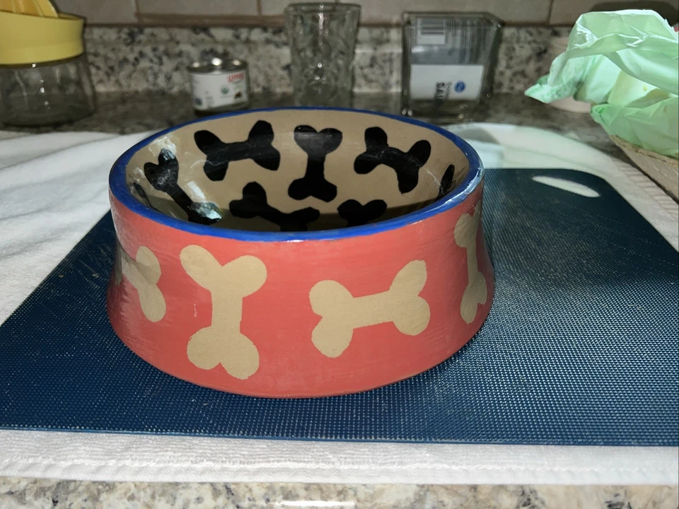 Винтажная керамическая посуда для собак ручной работы художественная чаша с надписью с банкой для лакомств - Изображение 2 из 4