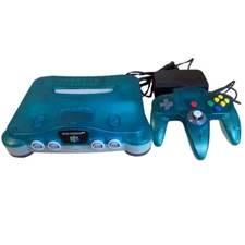 Nintendo 64 Clear Blue Console N64 Chose Original Controller Cables REGION FREE