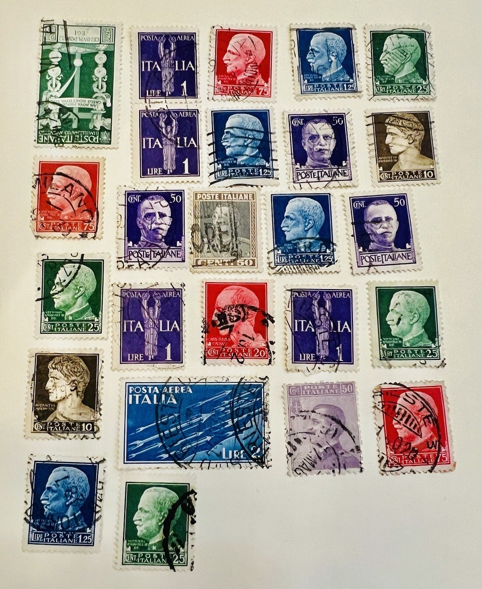 1930's Italy Italiane Victor Emamie Postage Stamps Lot Of 25 SJXX