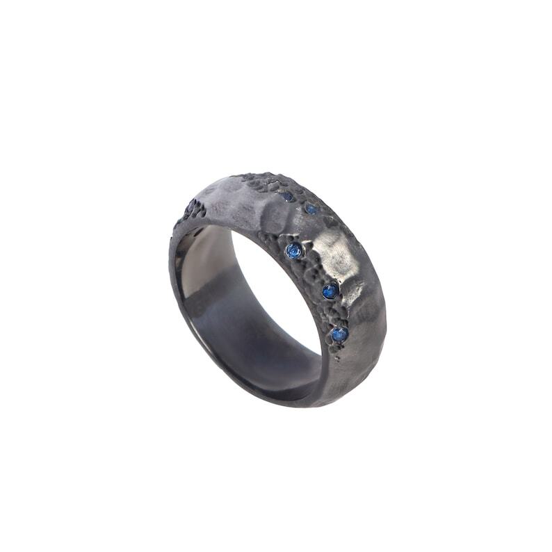 Blue Sapphire Men's Ring, 925 Sterling Silver Jewelry, Men's Wedding ...
