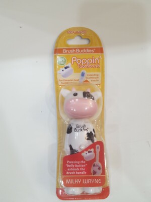 Brush Buddies Poppin' Toothbrush Milky Wayne Cow Soft Toothbrush BPA Free