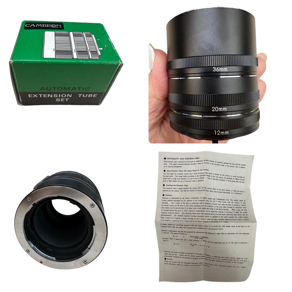 Cambron Automatic Extension Tube Set To Fit Olympus 12mm, 20mm